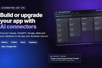 build or upgrade your app with ai connectors, mcp and API integrations