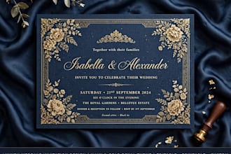 design luxury wedding invitation card