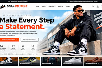 design footwear shopify store, sneaker website, sportwear website
