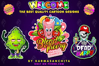 design colorful cartoon mascot logo