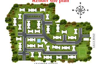 render site plan ,masterplan, landscape plan for real estate