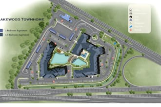 render site plan ,masterplan, landscape plan for real estate