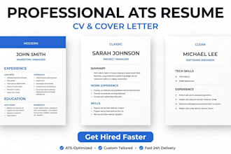 design professional ats resume, cv and cover letter