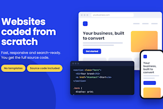 code a custom, fast and responsive website from scratch