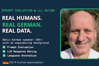 perform german ai model training, prompt evaluation, and language annotation