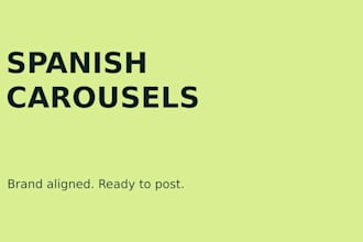 design branded instagram carousels with natural spanish copy