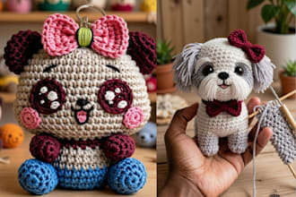 crochet custom handmade amigurumi plushies and personalized soft stuffed animals
