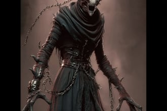 illustrate haunting ghost characters and supernatural beings
