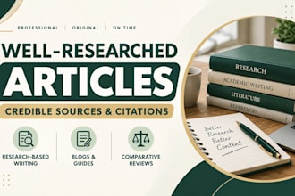 write well researched articles with credible sources and citations