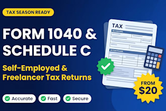 prepare form 1040 and schedule c self employed tax return