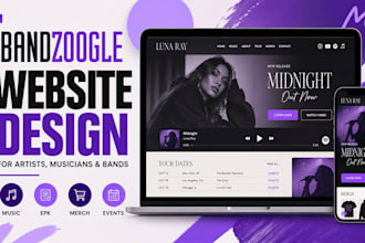 design bandzoogle website, music website for artists and bands