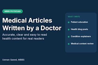 write medical articles as an mbbs doctor