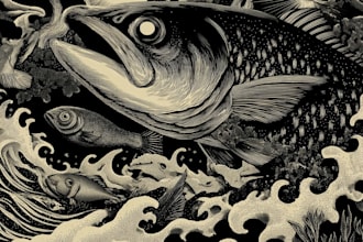 create a unique hand carved linocut illustration