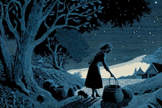 create a custom black and white linocut print
