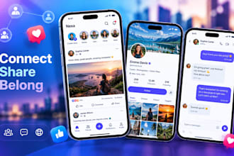 develop a flutter social media app and community app for android and ios