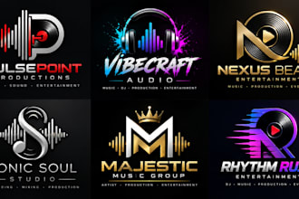 design a professional audio, music, dj, production, entertainment sound logo
