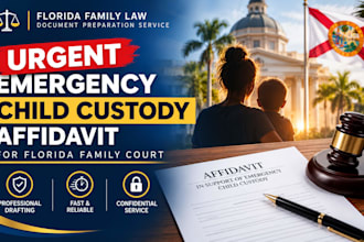 draft an urgent emergency child custody affidavit for florida family court