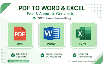 convert pdf to word, pdf to excel