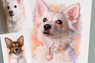 draw custom pet line art portrait for tattoo or print