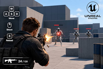 develop unreal engine 3d games and gameplay mechanics