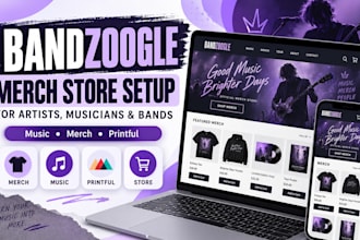 build bandzoogle merch store, music store and printful integration