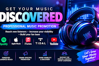 itunes music promotion spotify music promotion apple music tidal music youtube