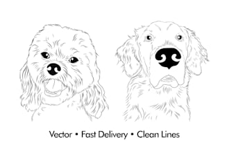 draw minimalist  pet line art vector illustration