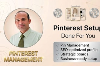 set up profiles, board and design pins for your pinterest marketing