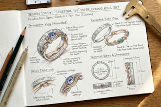 design custom jewelry sketch and collections