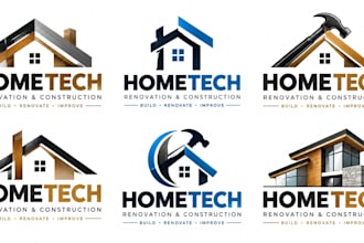 design a modern renovation, construction, home improvement remodeling logo