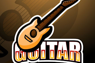 design amazing wonderful guitar logo with in 1 day