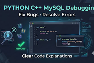fix syntax , compilation errors, debugging simple logical errors and teach