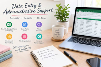 data entry and administration work for the company