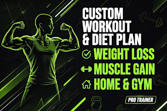 create workout plans and diet plan