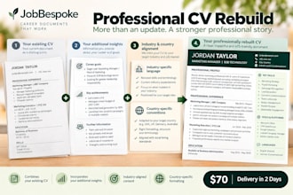 professionally rewrite and rebuild your CV or resume