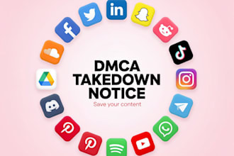 takedown facebook instagram tiktok reddit google telegram under dmca