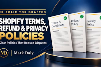 create shopify terms and conditions, refund and privacy policy