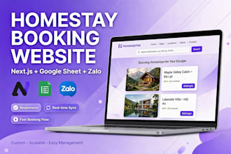 build a booking website for homestay cafe hotel