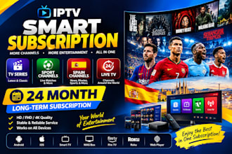 offer tv series smart subscription, sport channel, any channel, live 24 month