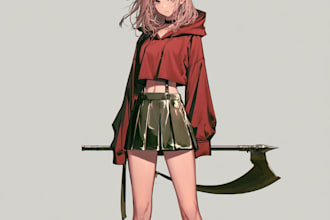 draw a custom anime character art, oc, or anime fanart
