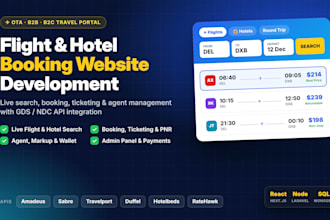 develop an ota flight booking website and API integration