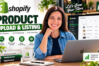 upload shopify products, create listings and publish blog posts