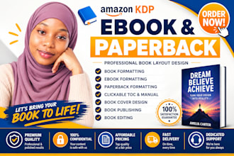 do book formatting for amazon KDP ebook formatting and paperback layout design