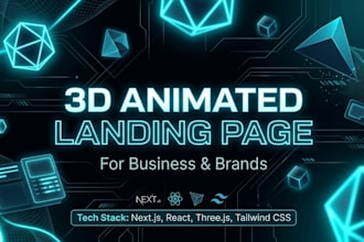 create a 3d animated landing page for any business