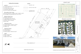 draw site plan plot plan with setbacks, parking city permit