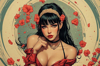 pin up girl and pin up girl illustration