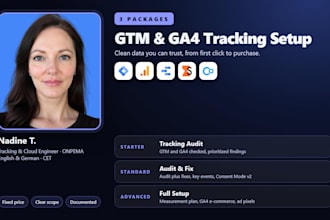 audit, fix or set up your google tag manager and ga4 tracking