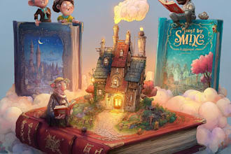 do cartoon book cover, children book cover