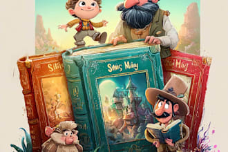 design a cartoon book cover art