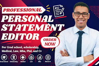 edit improve university grad school or scholarship personal statement mba law cv